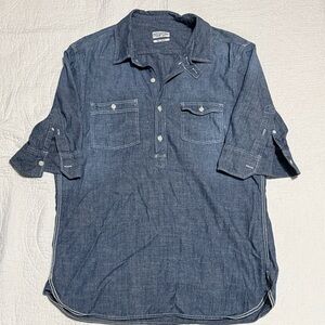 All Saints Dark Blue Casual Button Down Shirt